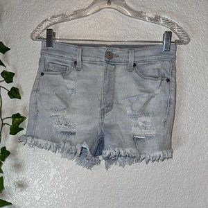 Mudd White Washed High Rise Blue Jean Shorts - Size 5